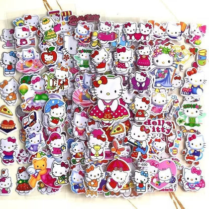 6/12pcs 3D Cartoon Kitty Puffy Stickers Sheets Kids Boys Girls Reward Bulk Assorted Scrapbook Stickers Party Favors Gifts DIY