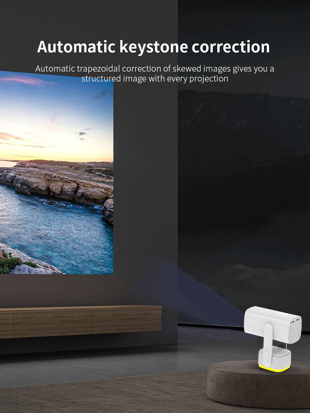 Projetor Salange 4K K2 Smart Android 11 Bateria Embutida Alto-falante Bluetooth WIFI Foco Automático Correção Trapezoidal Estilo Livre para Filmes ao Ar Livre