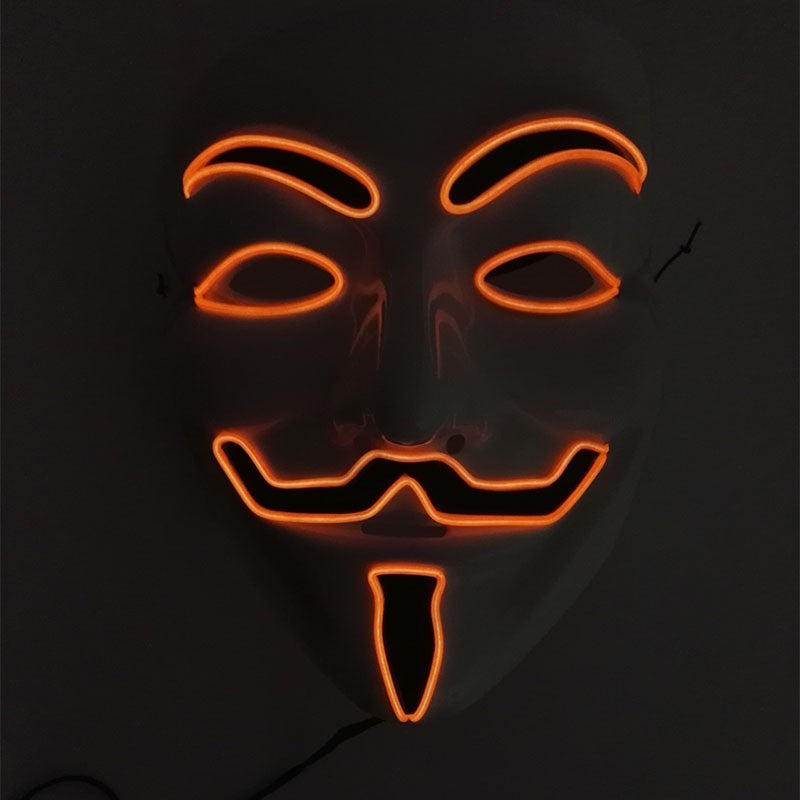 Halloween LED Vendetta Mask Night Club Carnival Party Festival Decoration Cosplay Vendetta Guy Fawkes Mascara Glowing V Mask