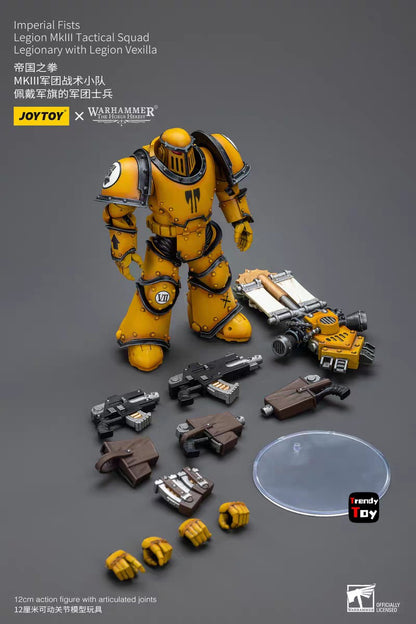 ?JOYTOY?Warhammer 40K Imperial Fists Mkll Legionários Táticos 4 Peças 1/18 Action Figure Brinquedo Colecionável