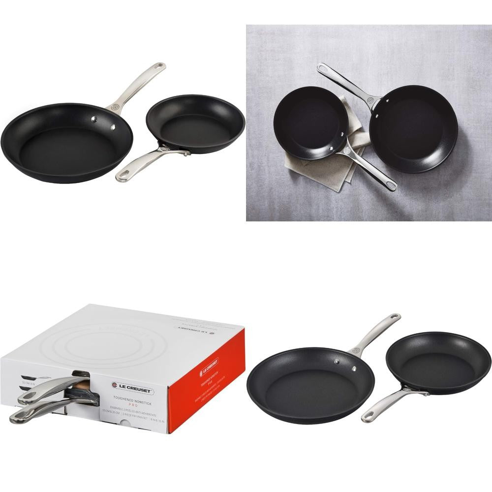 Le Creuset PRO Series Nonstick Cookware Set, 2-Piece (8 & 10 Frying Pans), Gray