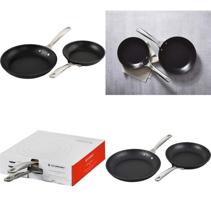 Le Creuset PRO Series Nonstick Cookware Set, 2-Piece (8 & 10 Frying Pans), Gray