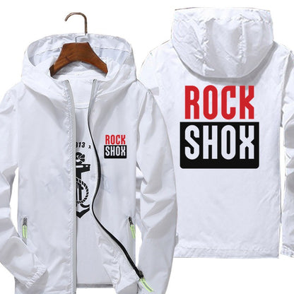 Fashion Women Men Rock Shox Rockshox Moutain MTB Biker Bicycler Casual Windbreaker Sports Pilot Skin Hooded Jacket Plus Size 7XL