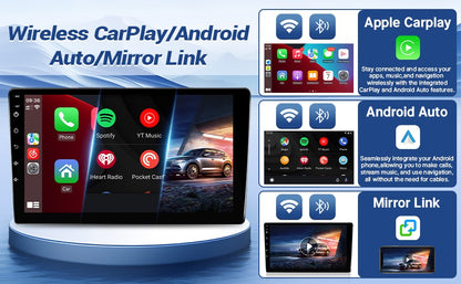 10.1 Inch Wireless Car Radio for Honda Accord 8th 2008-2013 CarPlay Android Auto Touchscreen Car Stereo with Rear Camera GPS FM