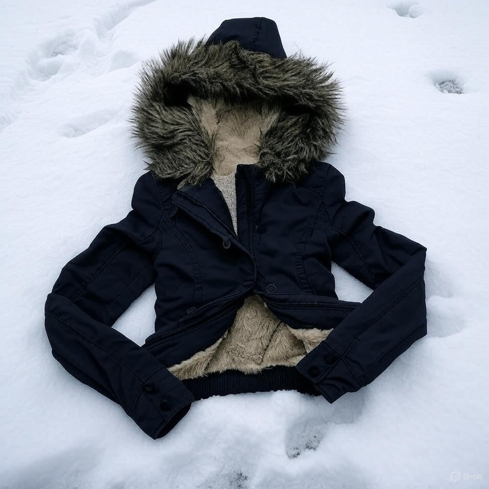 Gothic Y2K Womens Vintage Fur Trimmed Hooded Jacket Autumn Winter Black Shearling Lined Zipper Coat Warm Casual Winter Outerwear