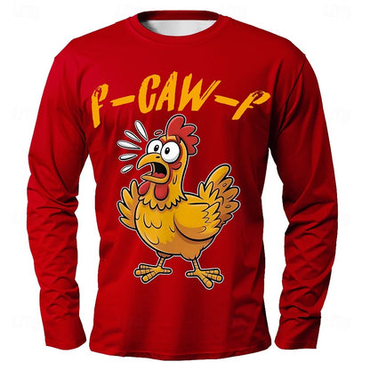 Men's Funny Slang T-shirt Long Sleeve T Shirt 3D Print Crew Neck Shirt Fashion Daily Basic Street Apparel Casual Daily Clothing