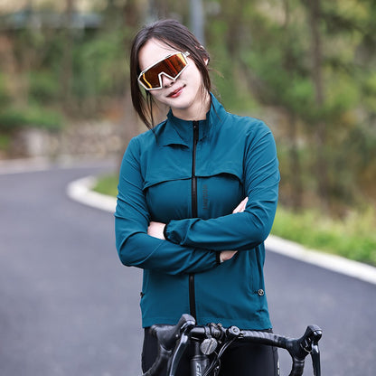 WOSAWE Women Windproof Waterproof Reflective Cycling Jacket MTB Bicycle Long Sleeve Windbreaker Sleeveless Vest Bike Coat