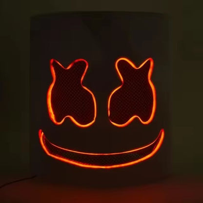 Fashion Luminous LED Mask DJ Costumes Accessories Glow Supplies Neon Light Marshmallow Mask For Music Festival Nightclub Dance