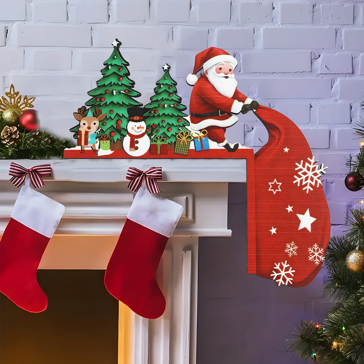Christmas Gingerbread Man Wooden Door Frame Decoration Merry Christmas Decor for Home 2025 Navidad Xmas Ornament New Year 2026