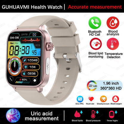 2025 Novo Para XIAOMI ECG+PPG Gordura Sanguínea Ácido Úrico Saúde Smartwatch Masculino Feminino Frequência Cardíaca Pressão Arterial Chamada Bluetooth Relógio Inteligente