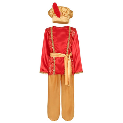 Boys India Arab Aladdin Cosplay Lamp genie costume Masquerade Party Halloween Carnival Party Costumes Arabian Prince Costume