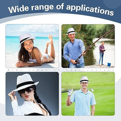 Chapéus Fedora Masculino Anos 20 com Aba Curta Pacote com 10/24 Chapéus Panamá de Sol Clássicos Pork Pie Chapéu de Verão para Mulheres Fantasia de Festa de Casamento