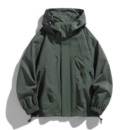 Men Jacket Hooded Windbreaker Trench Coats Oversize 6XL 7XL 8XL Plus Size Waterproof Black Bomber Camping Loose Thin Softshell