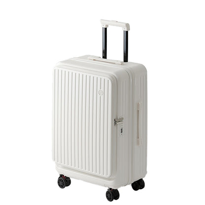 Mala de Viagem Grande Capacidade Expansível Multifuncional Abertura Lateral Case de Bordo Suporte para Copo Rodas com Freio Amortecedor