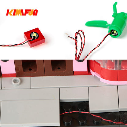 10PCS 0.8mm Pino RGB LED Blocos de Montar USB Lâmpada DIY Luz de Rua Cidade Decoração Elétrica 1X1 Tijolo Compatível com Todas as Marcas