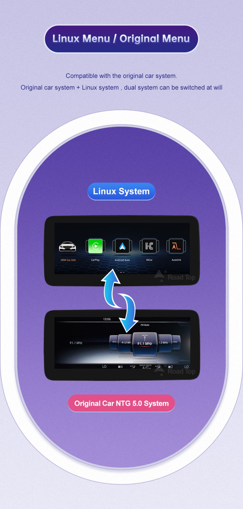 Wireless Carplay Linux Screen for Mercedes Benz W205 GLC A C V Class W447 CLA GLA 2015-2019 GPS With Android Auto Car Multimedia
