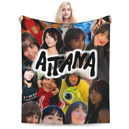 Aitanaed Singer Alpha Album Cobertores Ultra-Macios de Lã Coral de Pelúcia, Presente Relaxante, Mantas, Colchas