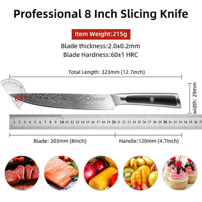 Facas Damasco Sunnecko 1-6Pcs/Set Faca de Cozinha Ultra Afiada com Núcleo VG10 Fio de Corte Utilitário Cutelo do Chef Santoku Fatiar Descascar