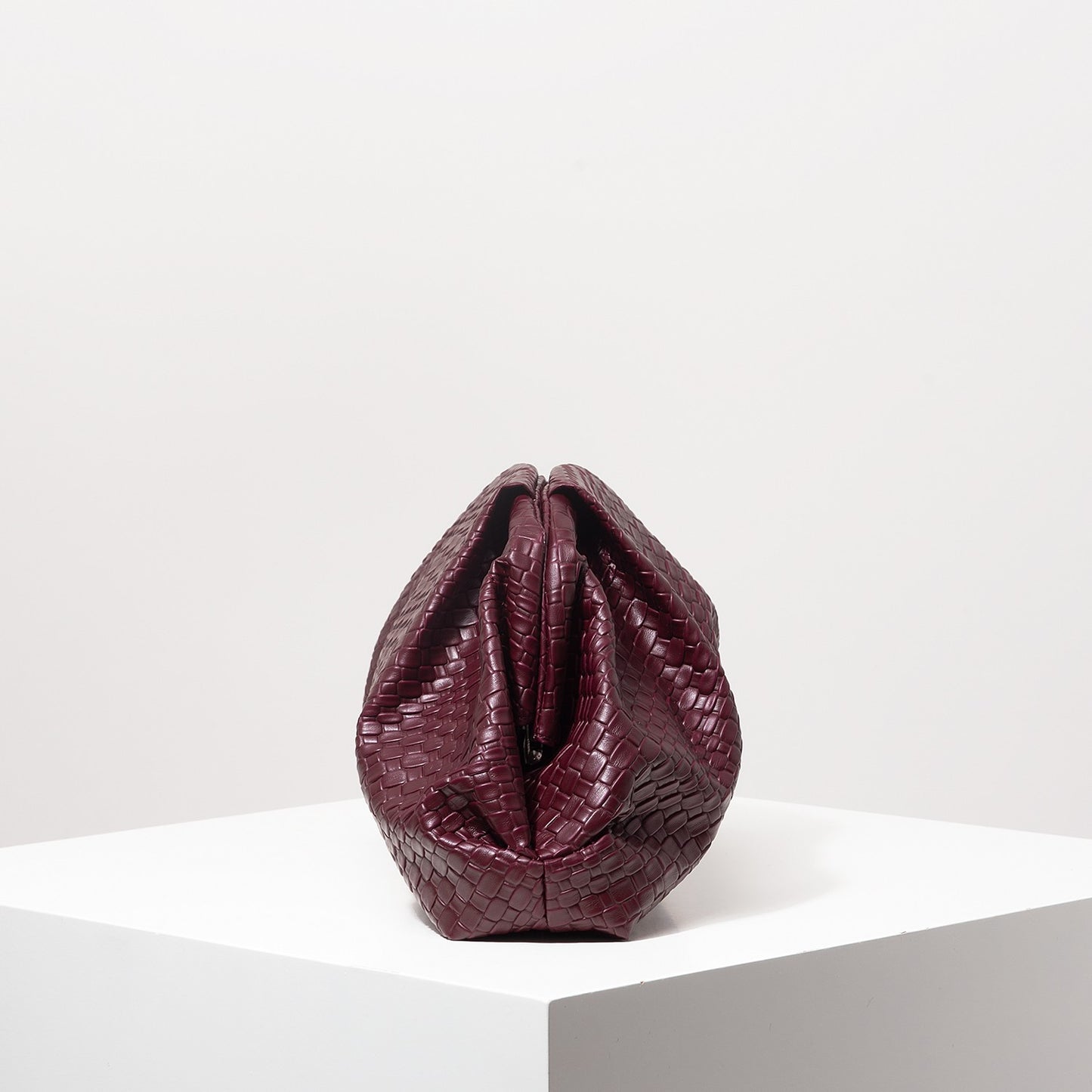 Vintage Artificial Leather Woven Pattern Clutch Bag?Burgundy Bag?Prom Dresses for Women?Large Capacity Women Purse