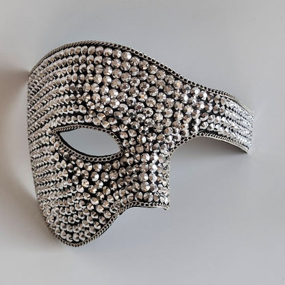 Half-Face Ballroom Mask DIY Handmade Rhinestone High-End Eyeshade Carnival Party Holiday Performance Prop Mask