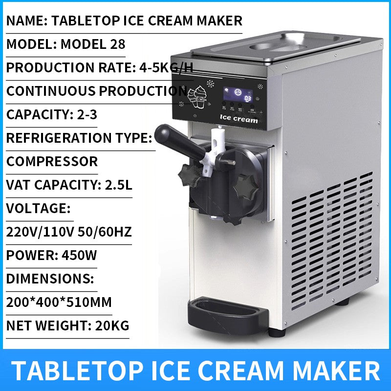 Ice cream machine, commercial stall fully automatic sundae ice cream machine, milk tea dessert ice cream machine 110V/220V