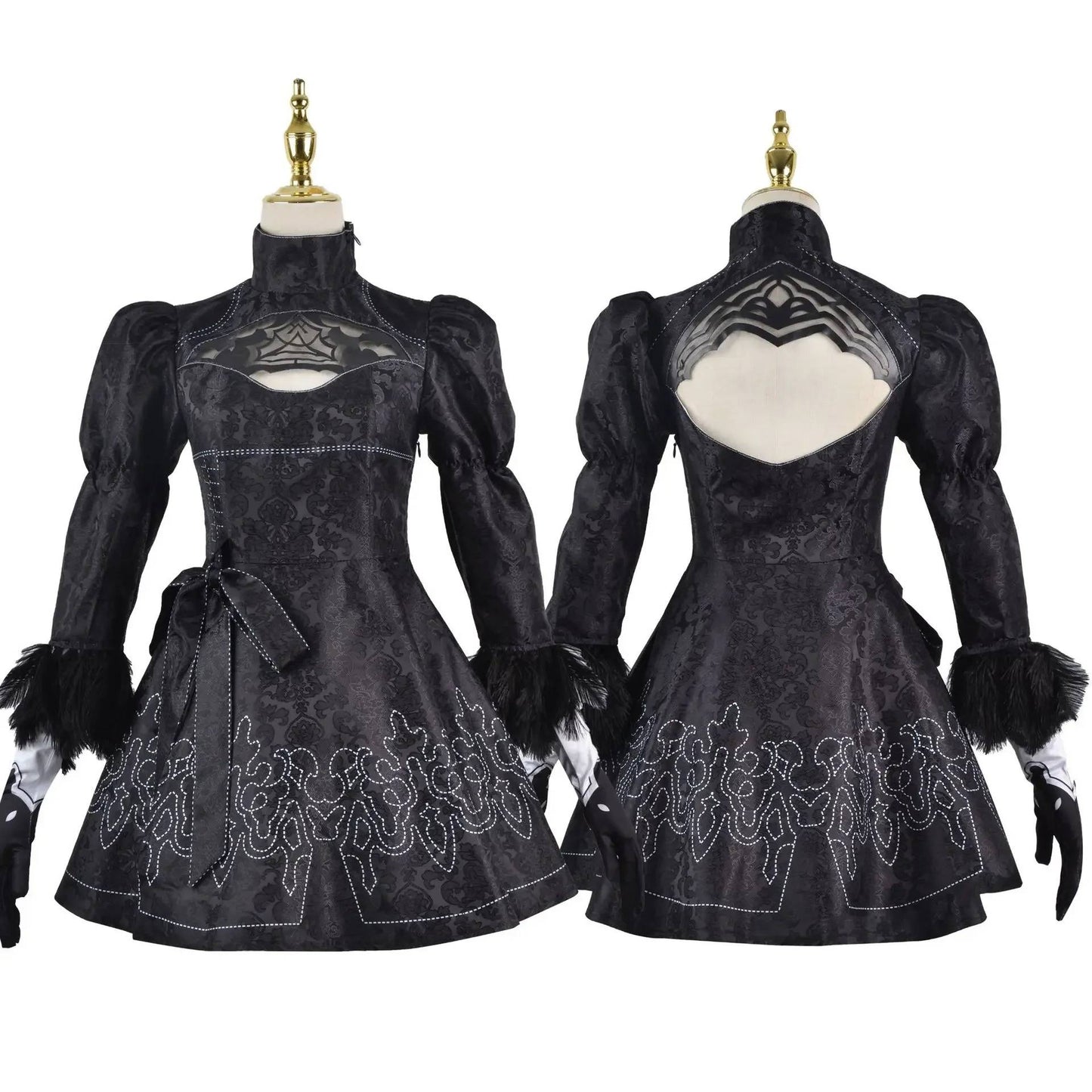 Anime Nier Automata Cosplay 9S Yorha 2B Cosplay Suit Male Women Outfit Wig Disguise Costume Plus Size Fancy Party Black Dress