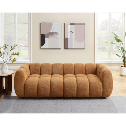 88" Oversized Boucle Sofa, Modern Upholstered Tufted Cloud Couch, Deep Seat Boucle Sofa,Cozy Modern 3 Seater Couch for Li