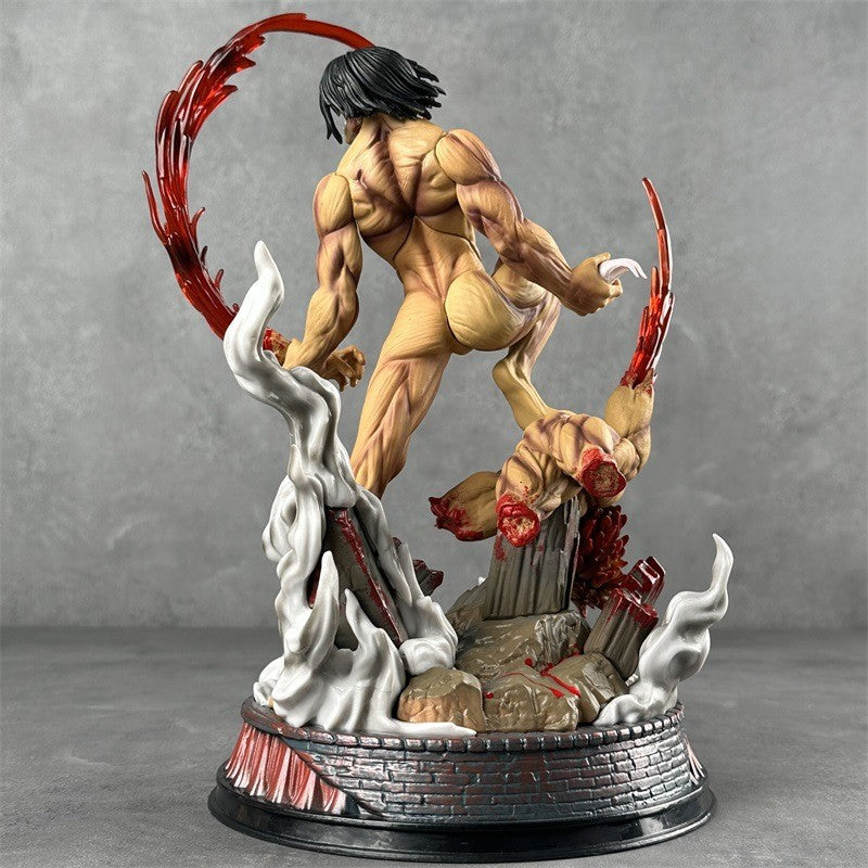 29cm Eren Jaeger Figura Manga Ataque dos Titãs Anime Figuras Jaeger Pvc Modelo Estátua Boneca Coleção Decoração Brinquedos Presente