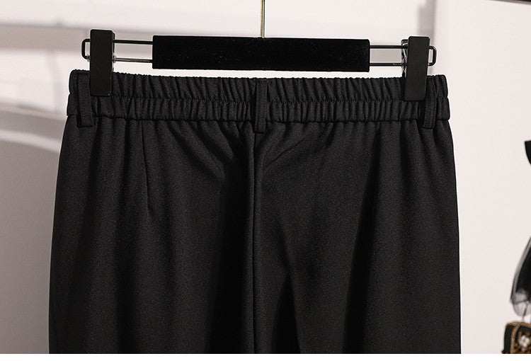 Plus Size Pants Woman 2025 Autumn Winter New Arrival High Waist Suit Pants High Quality Korean Style Straight Trousers