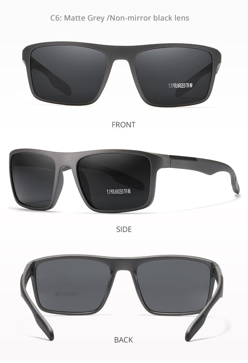 KDEAM Retangular Ultra Leve TR90 Óculos de Sol Masculino Lente Polarizada TAC 1.1mm Dirigir Óculos de Sol Feminino Esportivo Cat.3