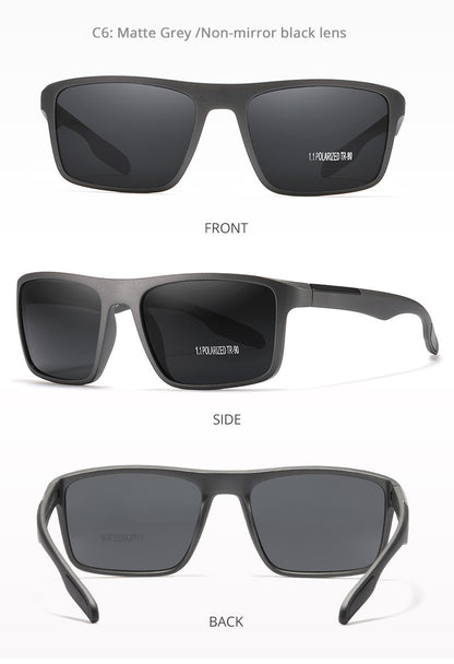 KDEAM Retangular Ultra Leve TR90 Óculos de Sol Masculino Lente Polarizada TAC 1.1mm Dirigir Óculos de Sol Feminino Esportivo Cat.3