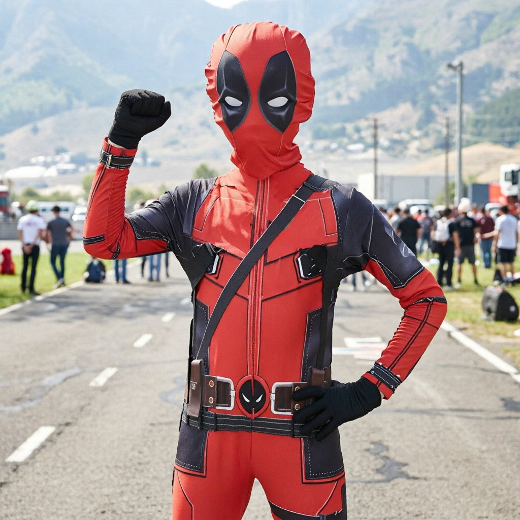 Deadpool Costume Halloween Cosplay Costume Deadpool Suit Jumpsuit deadpool Costume Carnival Festival Gift Sword Set
