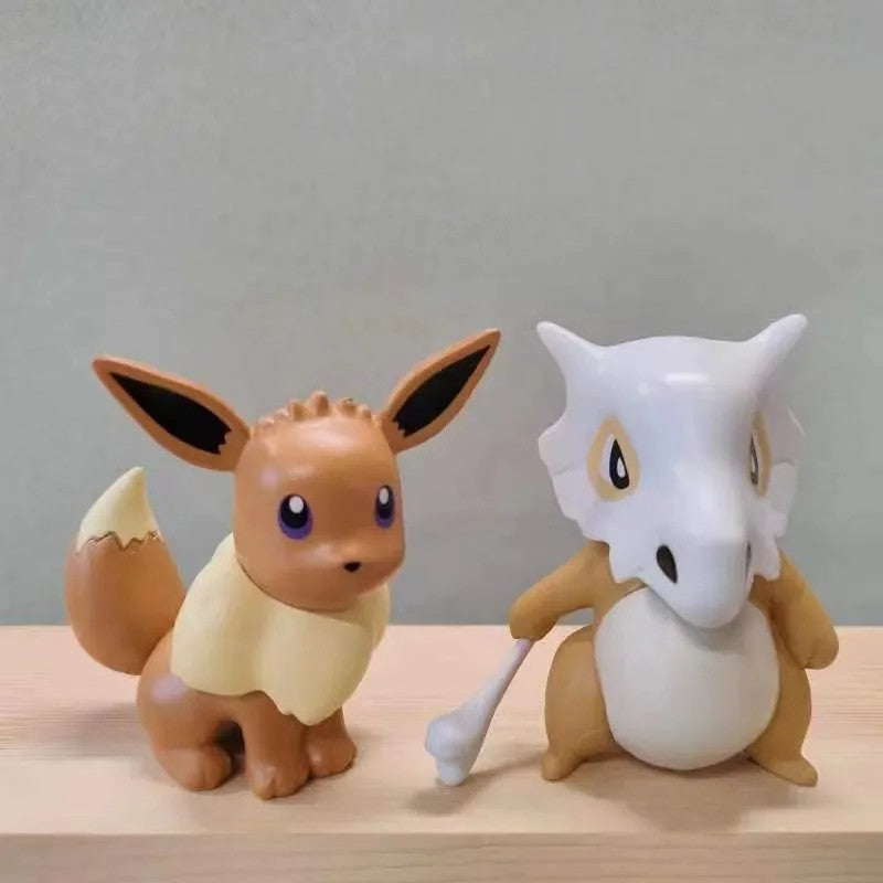 6 unidades Cubone Psyduck Gengar Eevee Squirtle Spirit Anime Bonecos Modelo de Decoração de Bolo Ornamento Brinquedos da Moda Presentes Colecionáveis