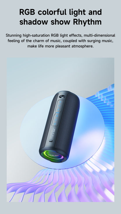 ZEALOT-S49PRO Portable Bluetooth Speaker 20W IPX6 Waterproof,Micro SD Card,AUX-in Plug,10H Playtime,RGB Light  Wireless Stereo