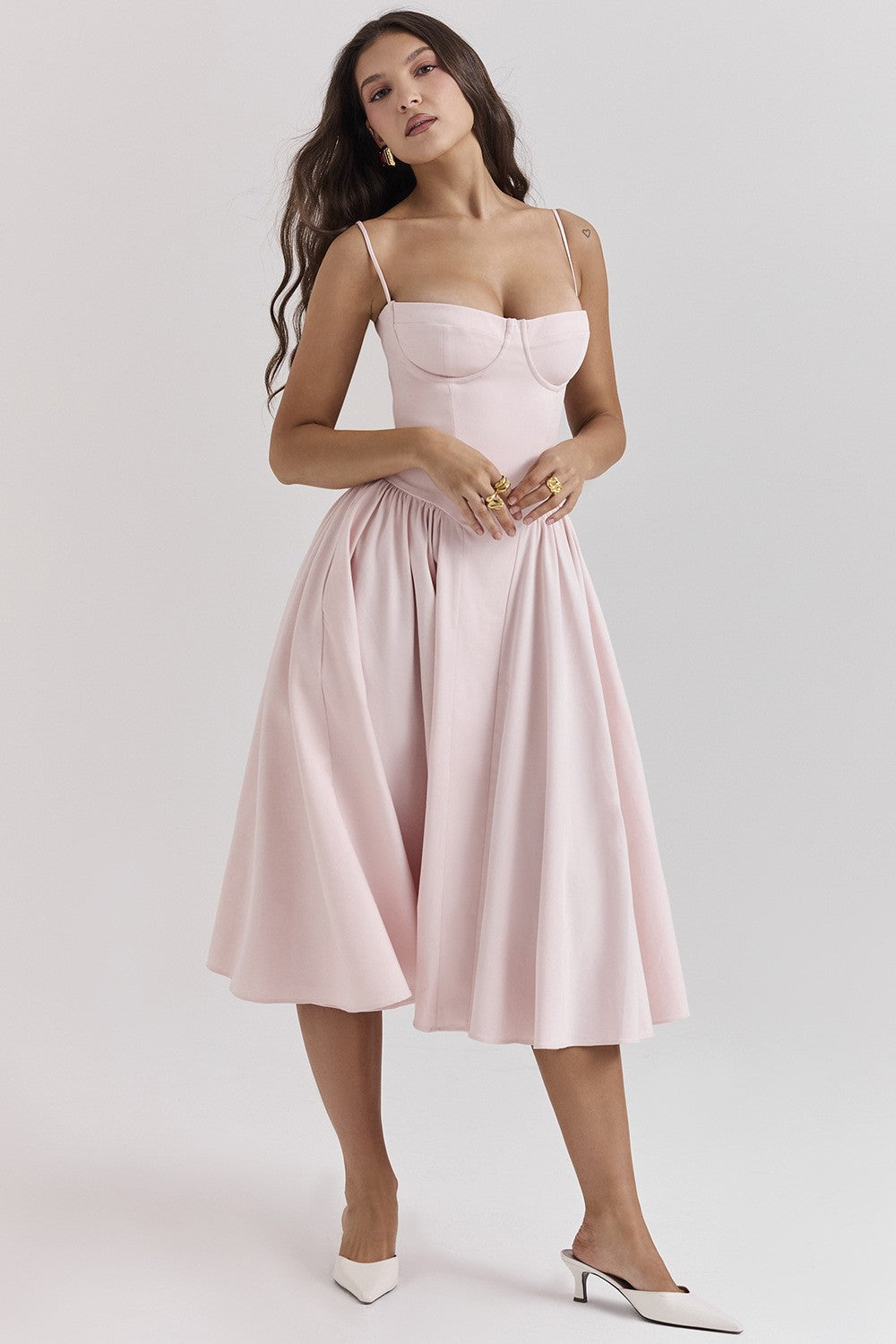 Summer Women Elegant Sleeveless Backless Pleated Dresses Lady Sexy Solid Sling M
