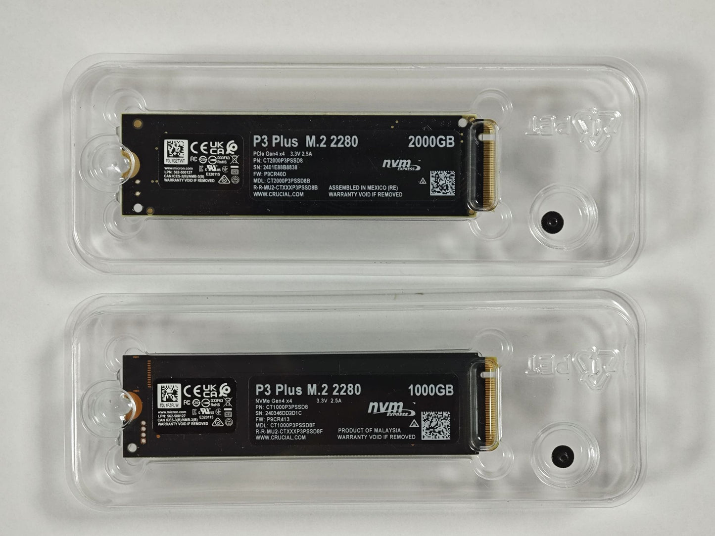 Crucial P3 Plus 1TB 2TB PCIe Gen4 NVMe M.2 SSD Interno (Pacote OEM) & Crucial NVME 2280 P310 1TB SSD & Crucial T500 1TB