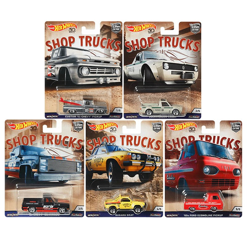 2018 Hot Wheels Premium Car Culture Shop Trucks Full Sets Chevy Volkswagen Pickup Subaru Ford 1/64 Die-Cast Model Vehicle Cars