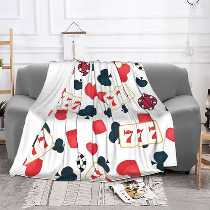 Poker Slot Machine Pattern 1 Blankets Warm Flannel Sofa Throw Blanket for Couch Bedding Outdoor Throws Bedspread Quilt