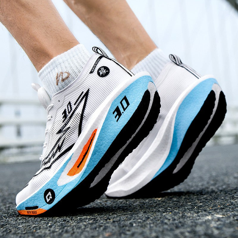 Tênis Masculino de Malha para Conforto 2025, Tênis de Corrida Masculino com Placa de Carbono 3.0, Amortecimento, Esportes, Treino, Corrida, Calçado Especializado para Corrida