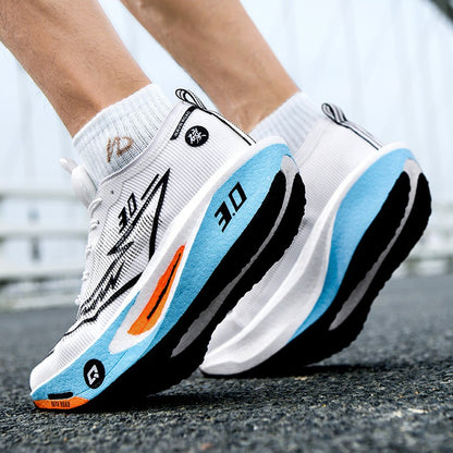 Tênis Masculino de Malha para Conforto 2025, Tênis de Corrida Masculino com Placa de Carbono 3.0, Amortecimento, Esportes, Treino, Corrida, Calçado Especializado para Corrida