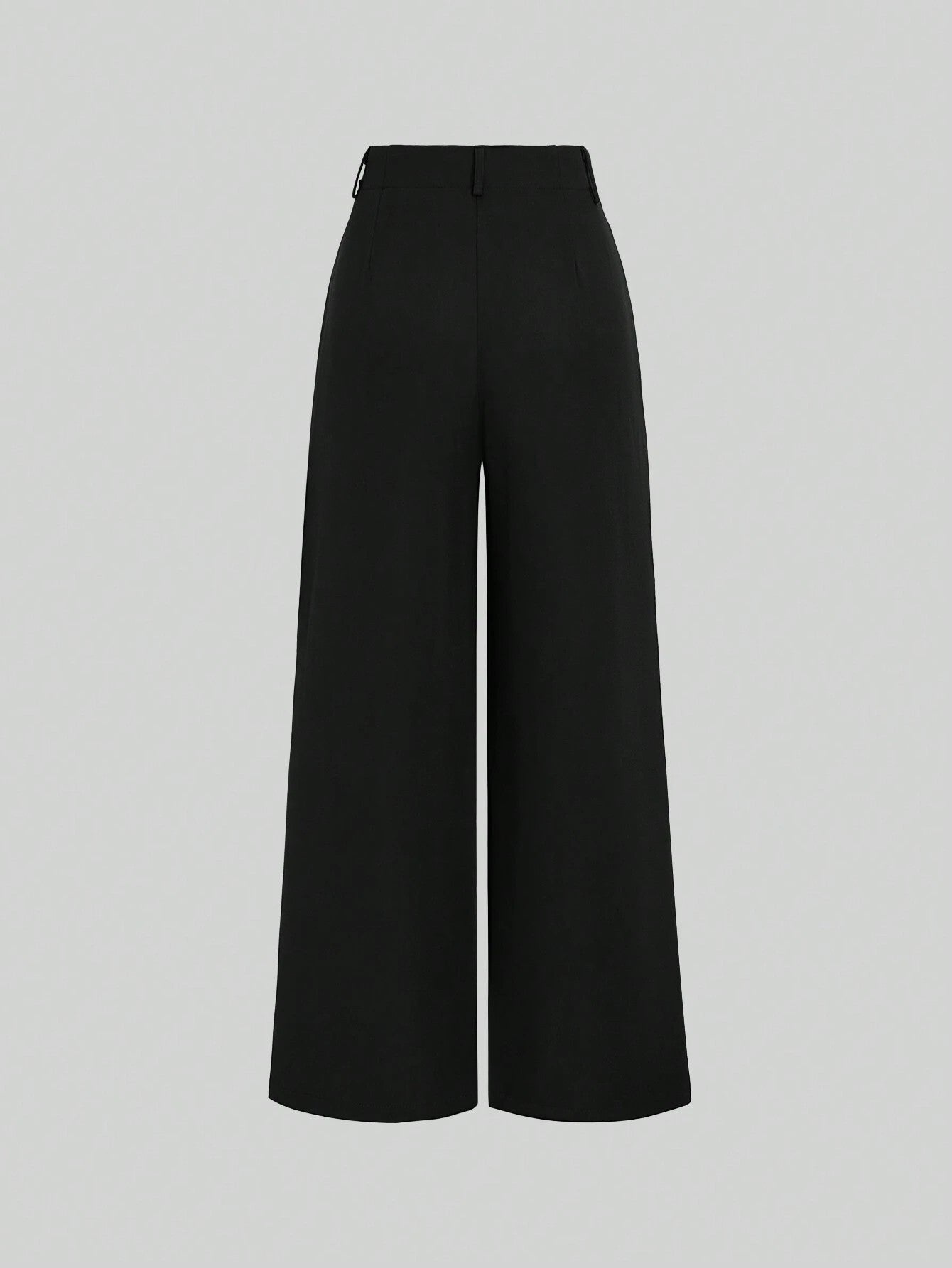 Women's Elegant Jacquard Pleating Wide-Leg Pants Office/Commuting Solid Color Loose Casual Suit Pants, Autumn/Winter