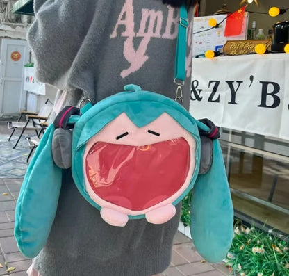 Bolsa de Ombro Hatsune Nova Mochila Fofa Anime Menina Pelúcia Desenho Animado Kawaii Mochila Escolar Bolsa Infantil Presentes Brinquedos