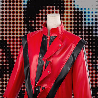 Michael Jackson Thriller Scary Cosplay Costumes movie Red Leather Jacket Pants Uniform Anime Halloween Costume for Men Woman