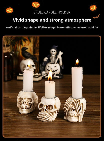 Halloween Skull Candlestick Script Kill Movie Props Skull Candlestick Ghost Festival Horror Decoration Chamber of Secrets Escape