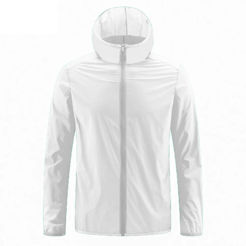 Summer Men's Sun Protection Clothing Lightweight Breathable Ice Silk Hooded Quick Dry Jacket Outdoor Anti-ultraviolet Skin Coat