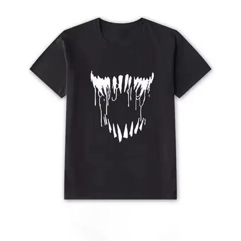 MINISO New Superhero T-shirt Men Wome Venom Print Tshirt Marvel Spiderman Summer Short Sleeved Clothes Fashion Oversized Tops