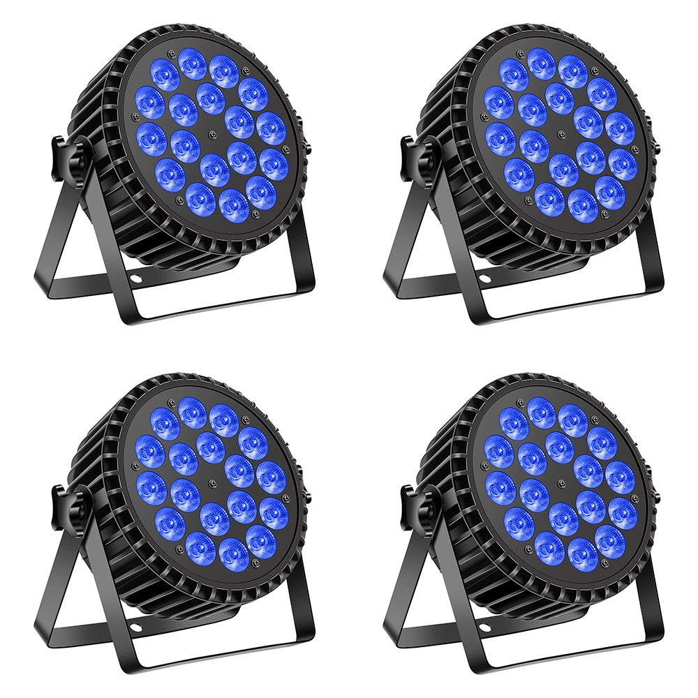 U'King 4PCS 200W LED Par Light DMX512 18x8W RGBW LED Wash Light Effect Flat Light for DJ Disco Party Club Wedding Stage Light