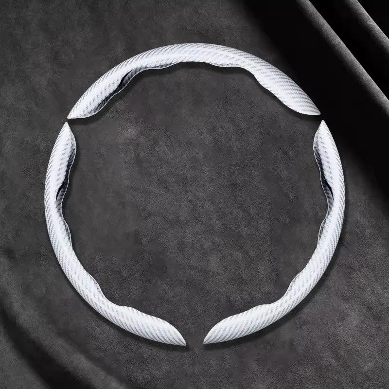 2/3 PEÇAS Capa de Volante de Carro de Silicone Fibra de Carbono a Laser 1K Micro Fibra de Couro PVC Capa Impulsionadora de Volante Antiderrapante Universal