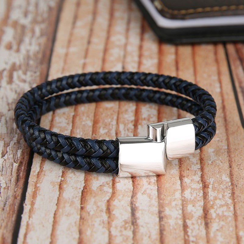 Novos Braceletes e Pulseiras de Couro Genuíno 2025 para Homens e Mulheres Pulseira de Couro de Camada Dupla Joias Artesanais Masculinas Pulseras
