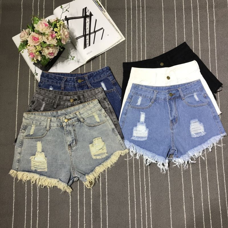 Sexy Hollow Out Denim Shorts Fashion Women Retro A-Line Loose High Waist Hot Girl Y2K Short Pants Casual Streetwear Trousers